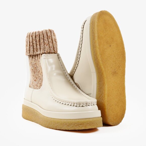 Chloe Beige Jamie Sock Boots - Picture 4 of 9